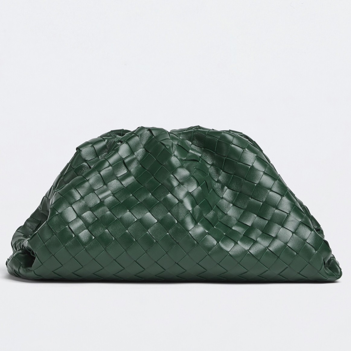 bo*te*ga Ve*ne*ta large pouch clutch in raintree intrecciato lambskin