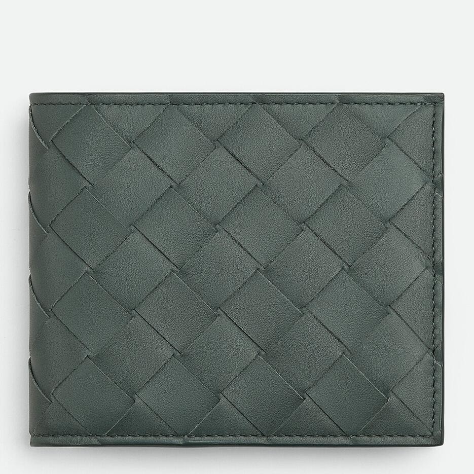 bo*te*ga Ve*ne*ta bi-fold wallet in slate intrecciato calfskin