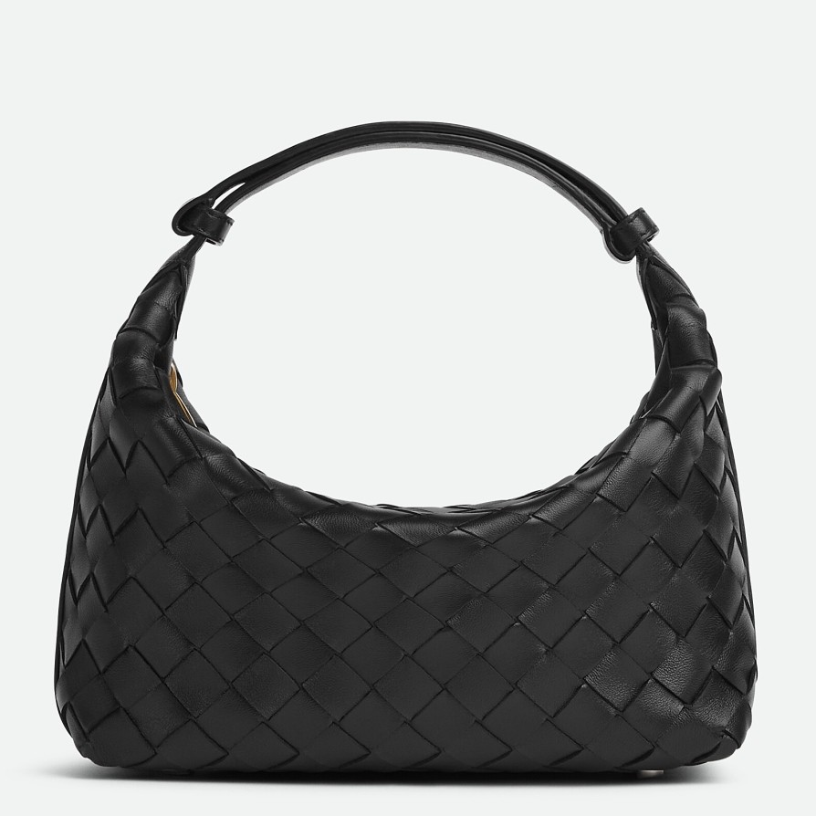 bo*te*ga Ve*ne*ta mini wallace bag in black intrecciato calfskin