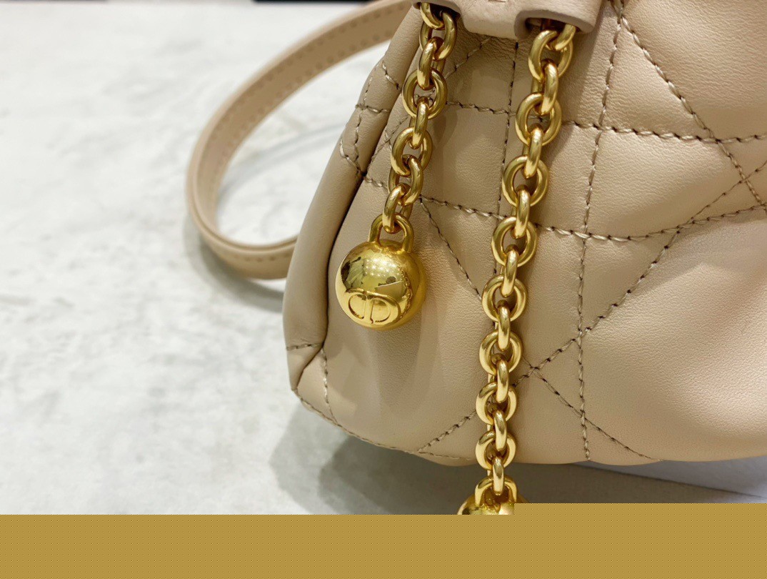 D*or ammi small bag in sand pink macrocannage lambskin