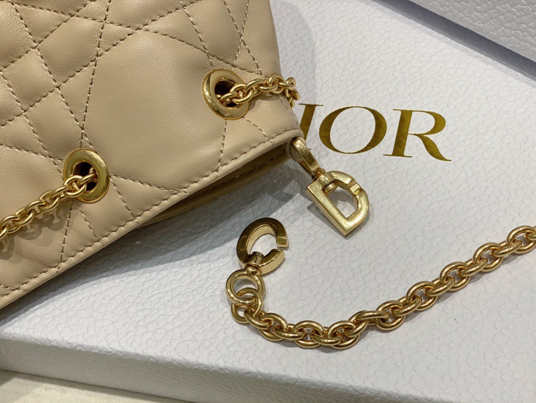 D*or ammi small bag in sand pink macrocannage lambskin