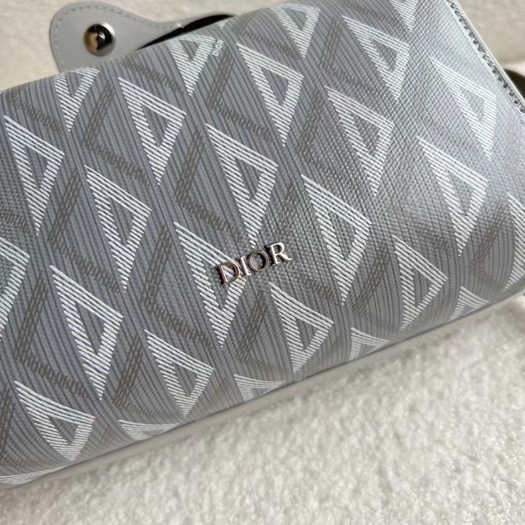 D*or lingot messenger bag in gray cd diamond canvas