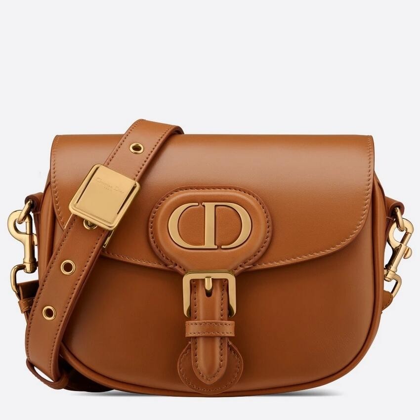 D*or small bobby bag in camel calfskin