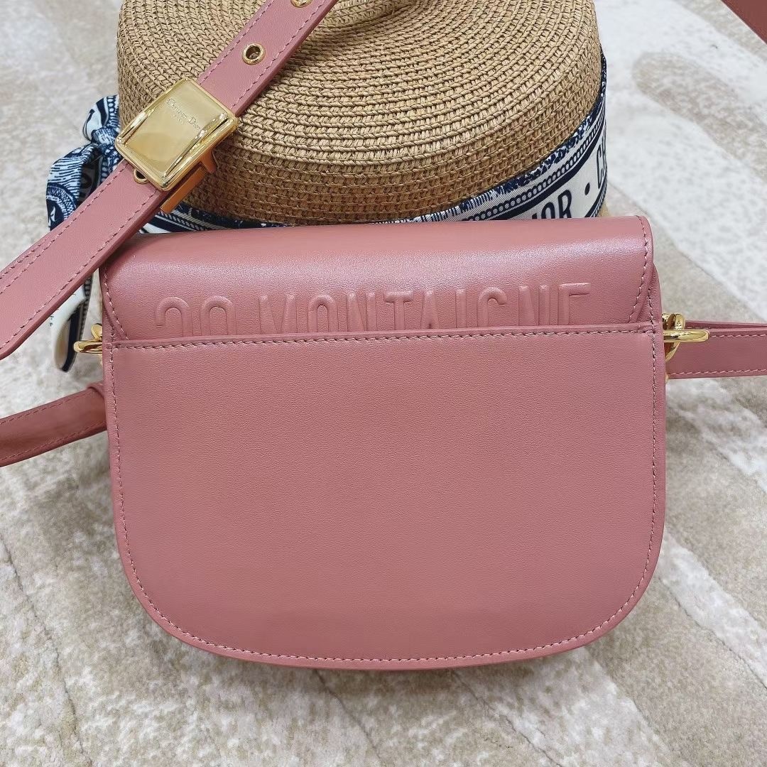 D*or small bobby bag in dark nude calfskin