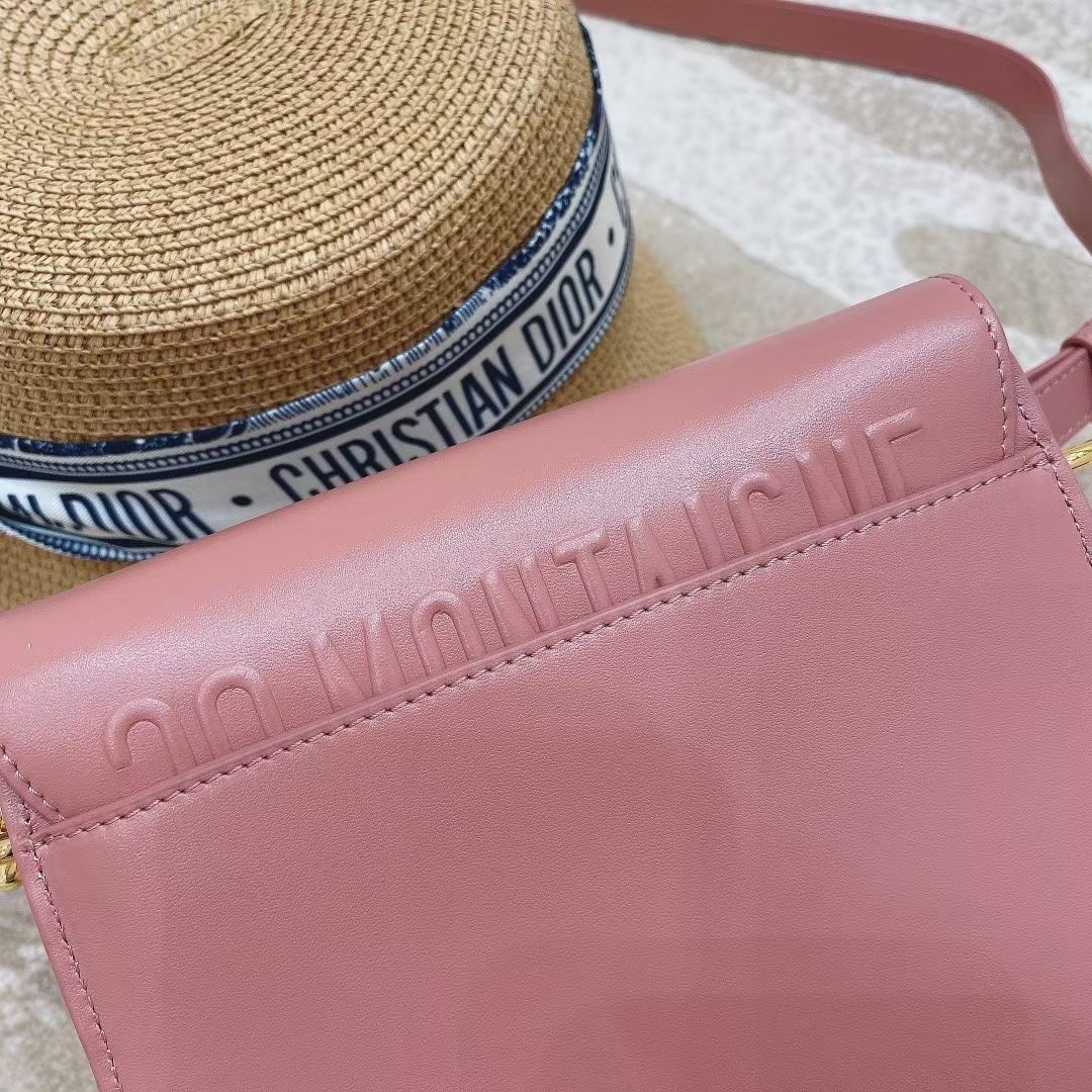 D*or small bobby bag in dark nude calfskin