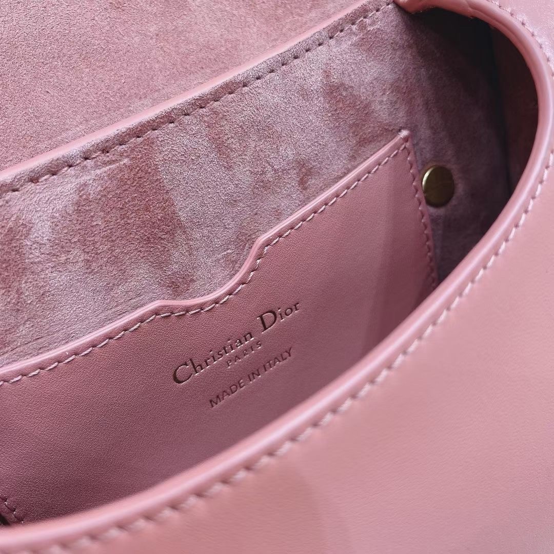 D*or small bobby bag in dark nude calfskin
