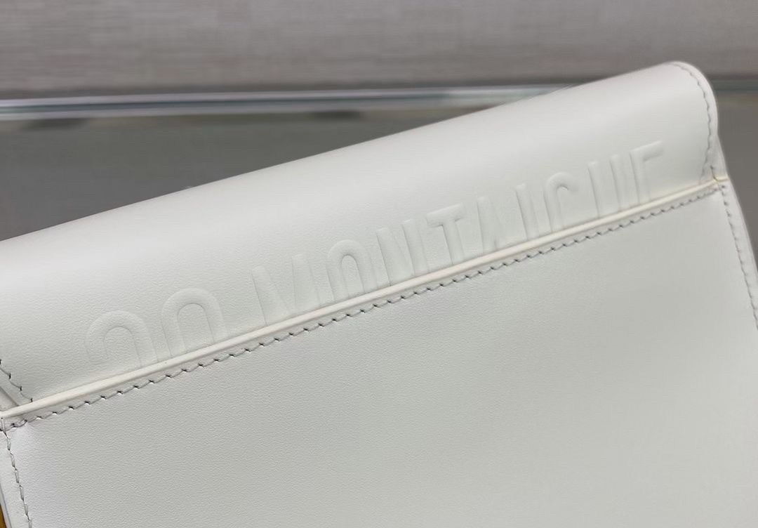 D*or small bobby bag in white calfskin