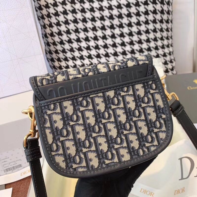 D*or small bobby bag in blue D*or oblique canvas