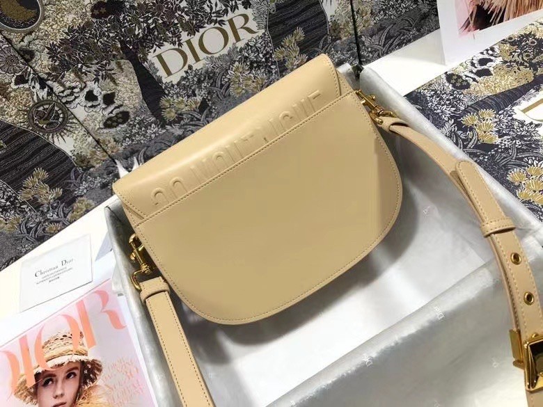 D*or medium bobby bag in beige calfskin