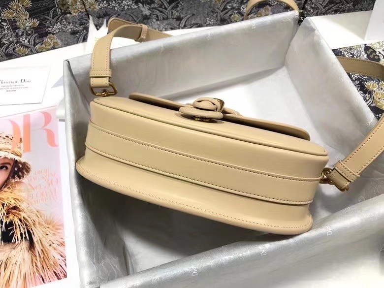 D*or medium bobby bag in beige calfskin