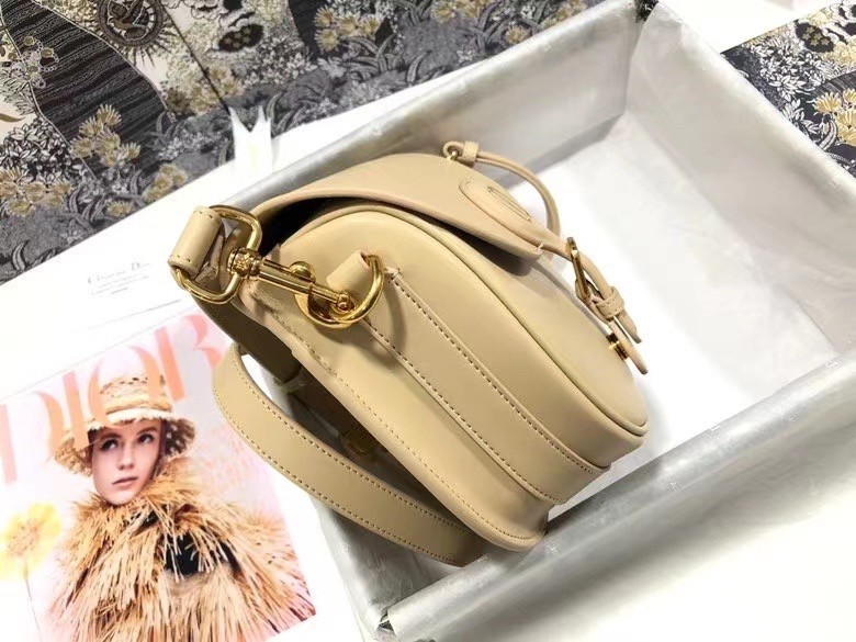 D*or medium bobby bag in beige calfskin