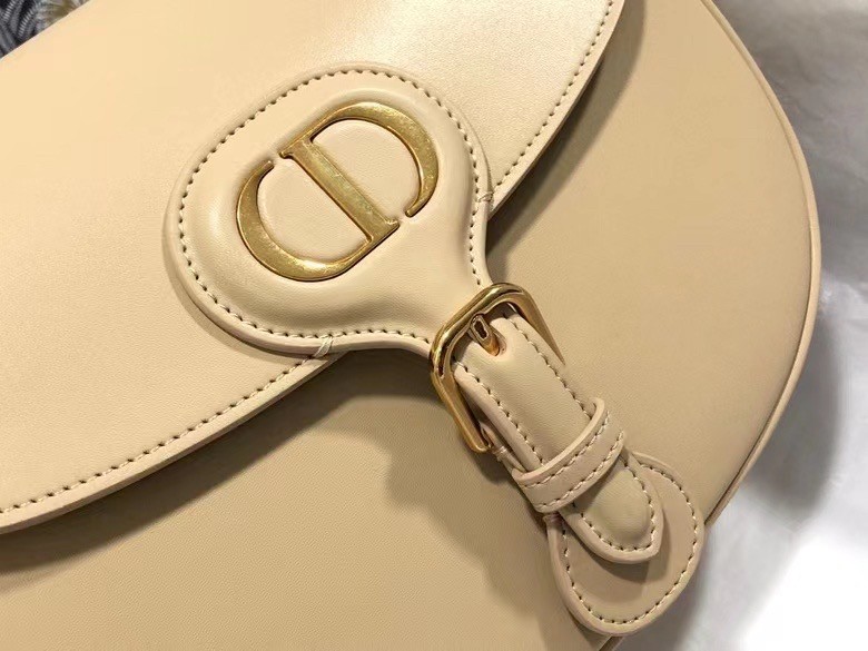 D*or medium bobby bag in beige calfskin