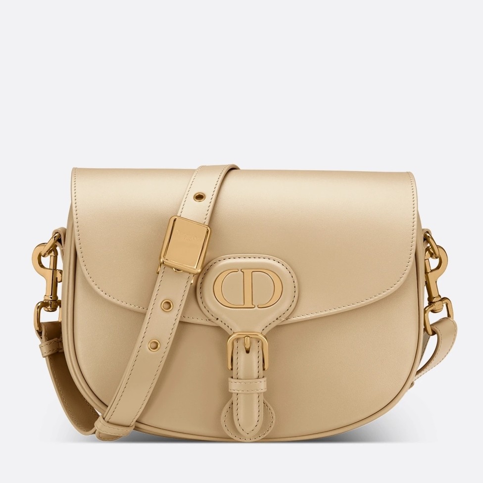 D*or medium bobby bag in beige calfskin
