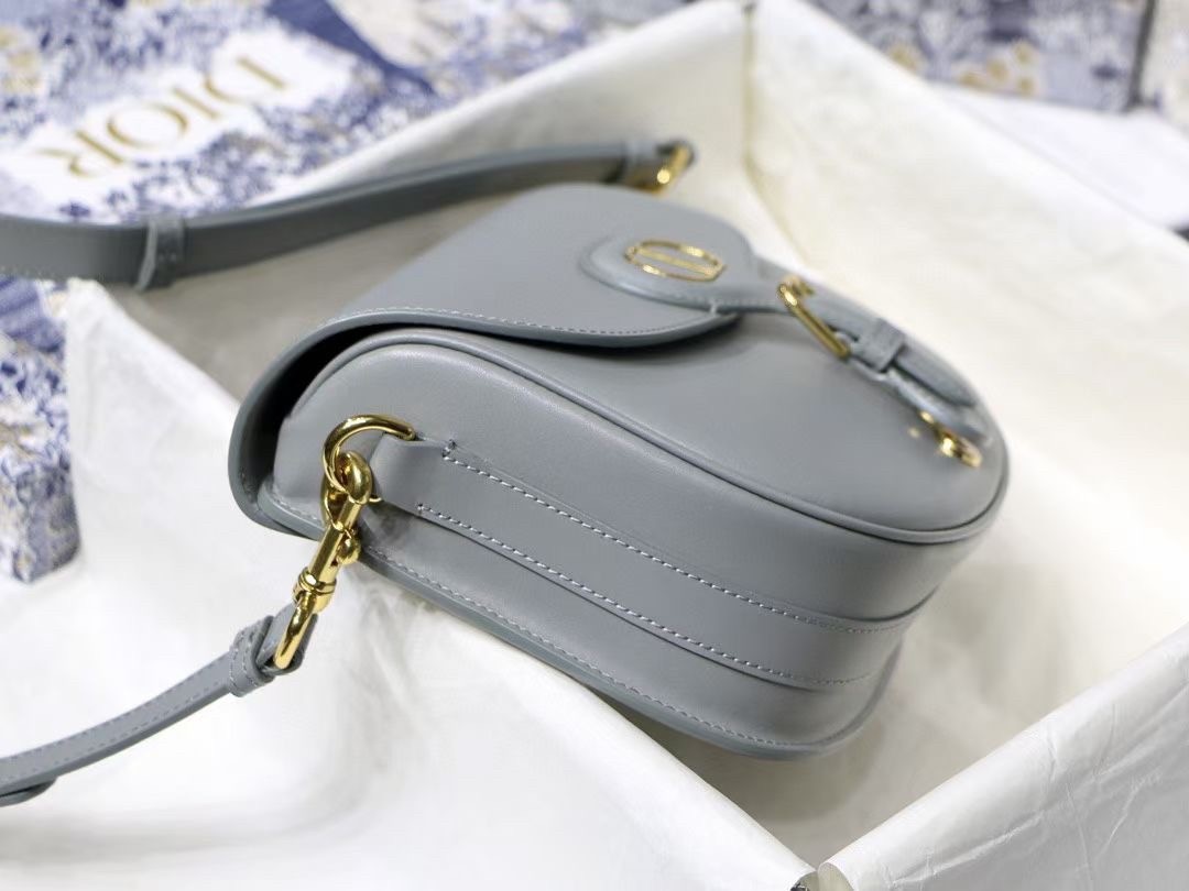 D*or medium bobby bag in grey calfskin