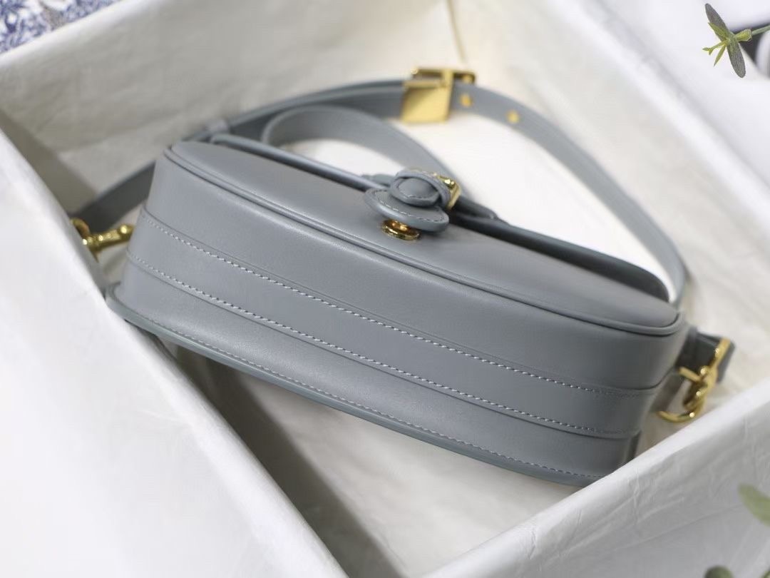 D*or medium bobby bag in grey calfskin