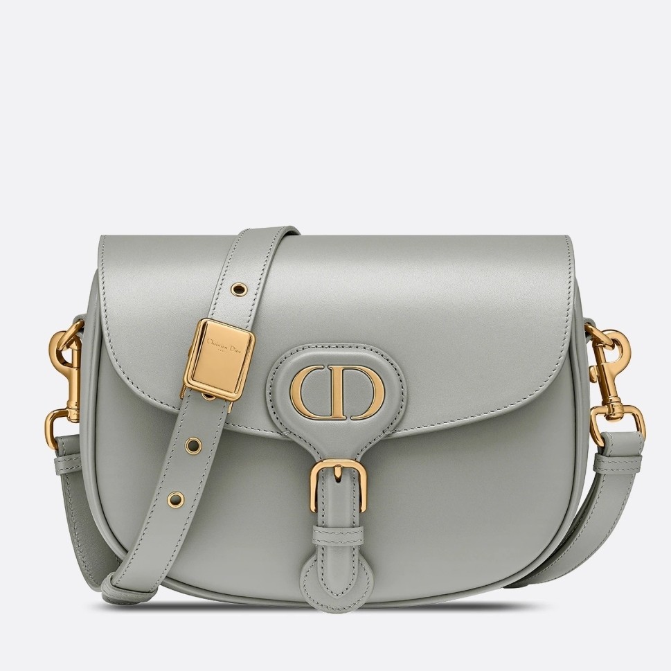 D*or medium bobby bag in grey calfskin