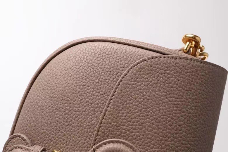 D*or medium bobby bag in warm taupe grained calfskin