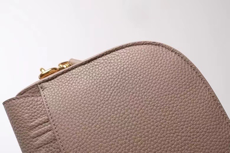 D*or medium bobby bag in warm taupe grained calfskin