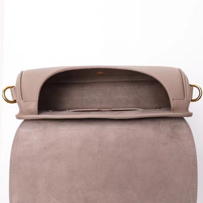 D*or medium bobby bag in warm taupe grained calfskin