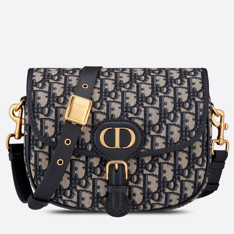 D*or medium bobby bag in blue D*or oblique canvas