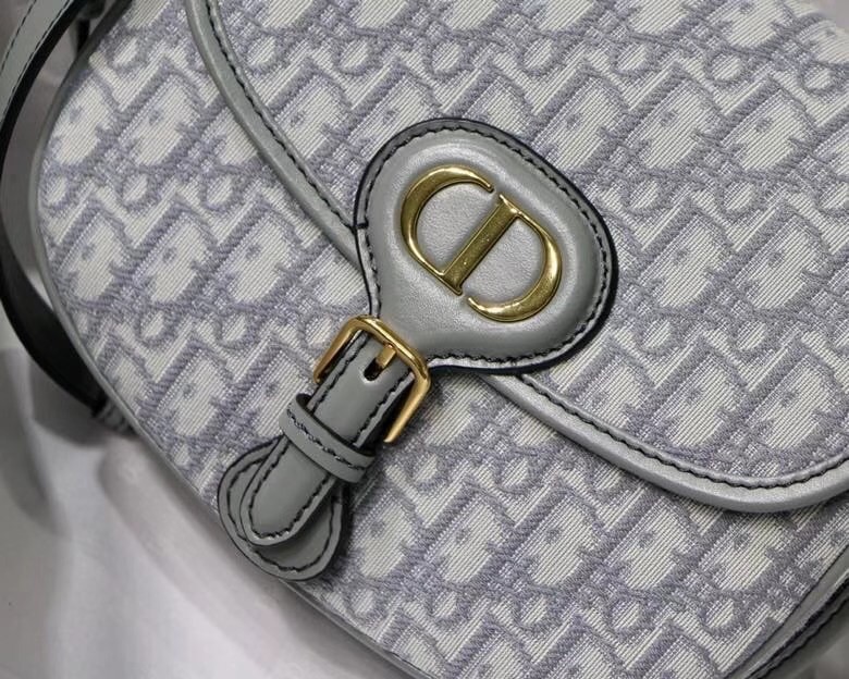 D*or medium bobby bag in grey D*or oblique canvas