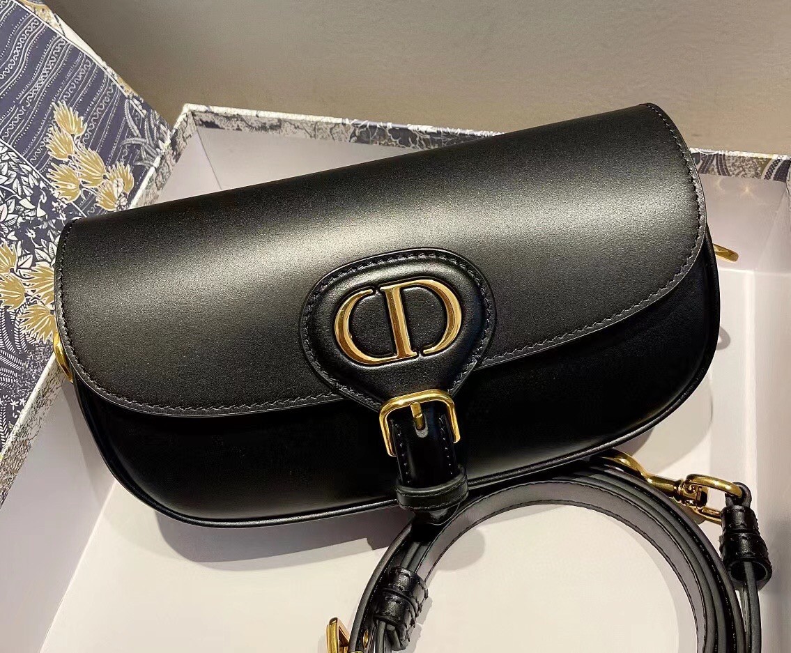 D*or bobby east-west bag in black box calfskin