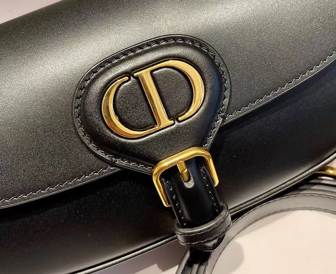D*or bobby east-west bag in black box calfskin