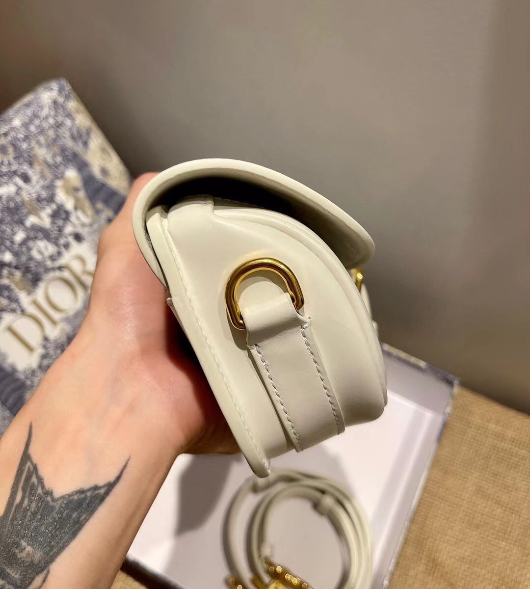 D*or bobby east-west bag in white box calfskin