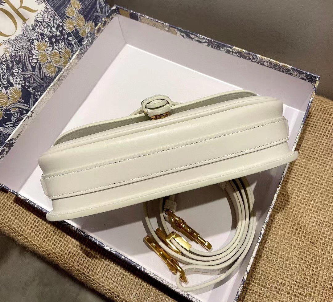 D*or bobby east-west bag in white box calfskin