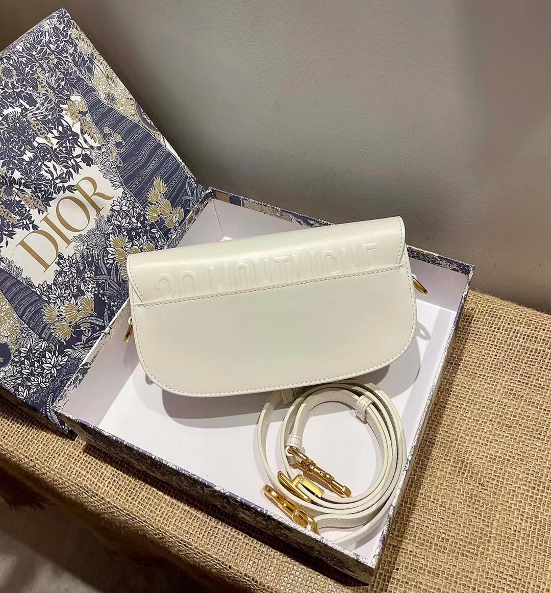 D*or bobby east-west bag in white box calfskin