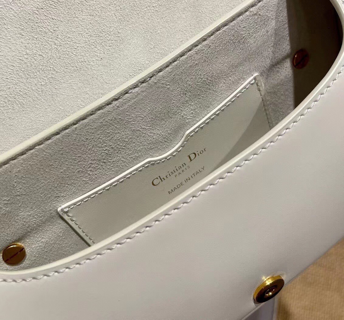 D*or bobby east-west bag in white box calfskin