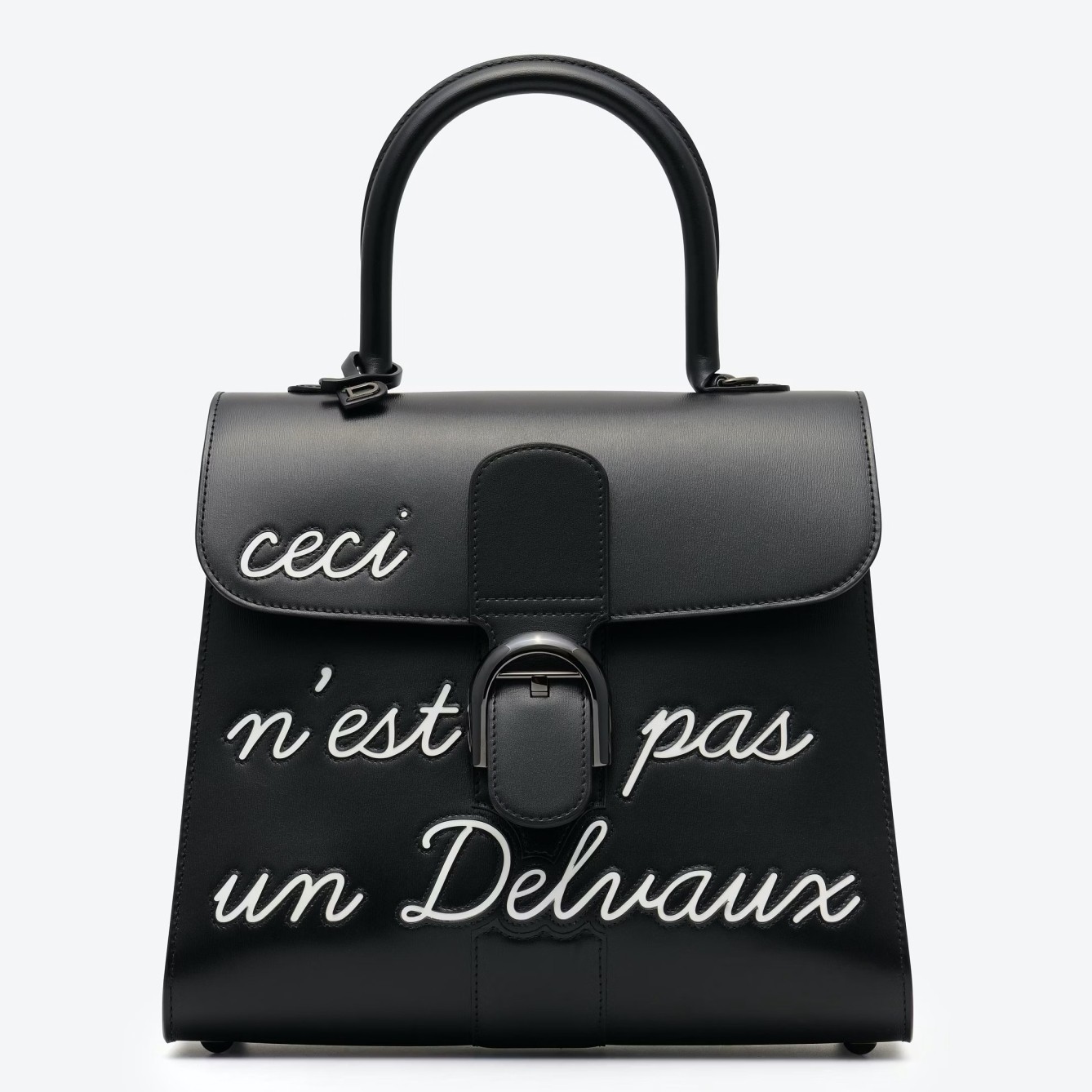 Delvaux Brillant L''Humour MM Bag in Black Box Calf Leather