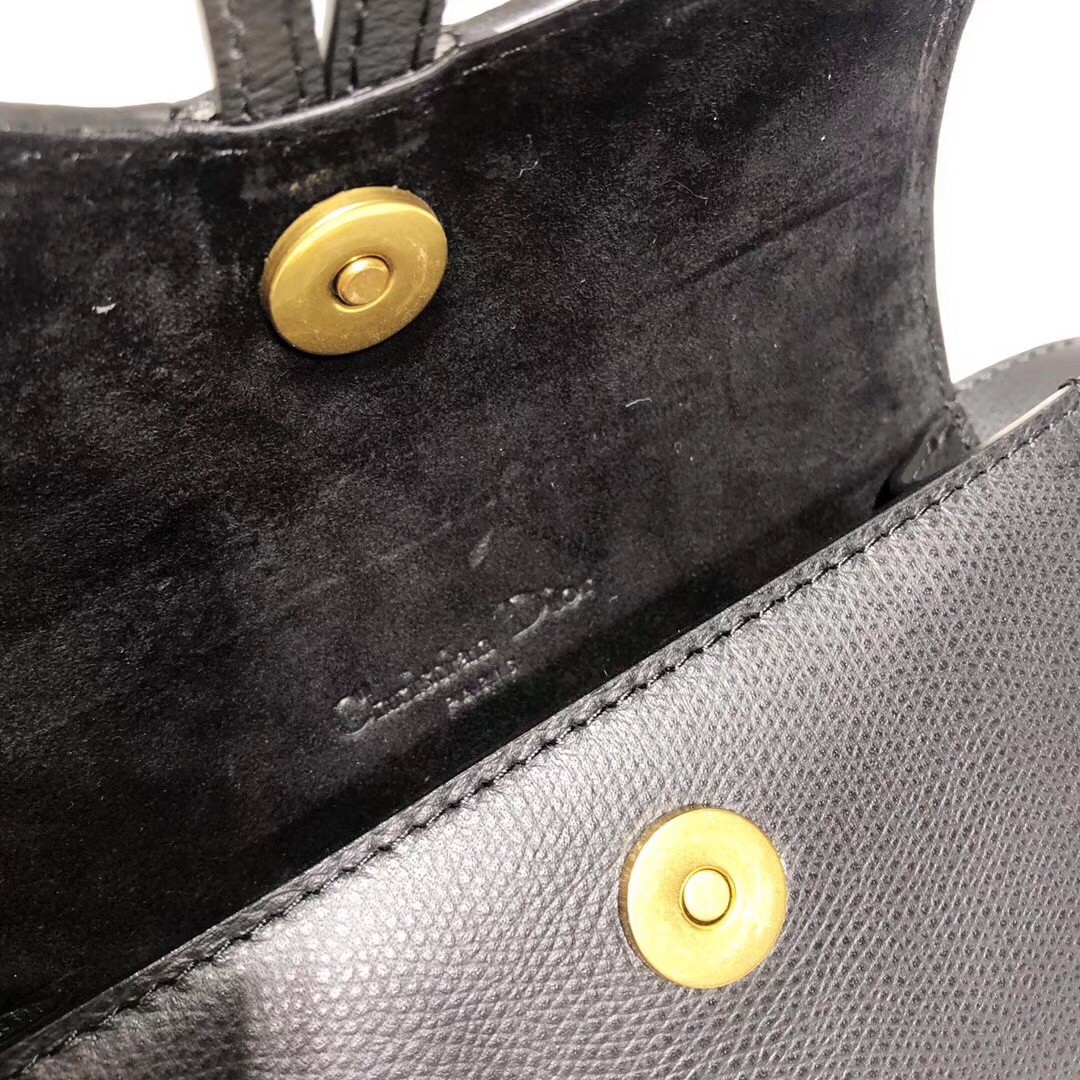 D*or black calfskin saddle belt bag