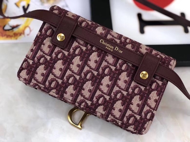 D*or bordeaux oblique saddle belt bag