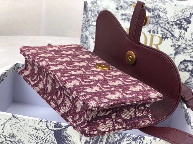 D*or bordeaux oblique saddle belt bag