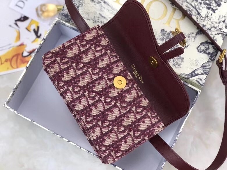 D*or bordeaux oblique saddle belt bag