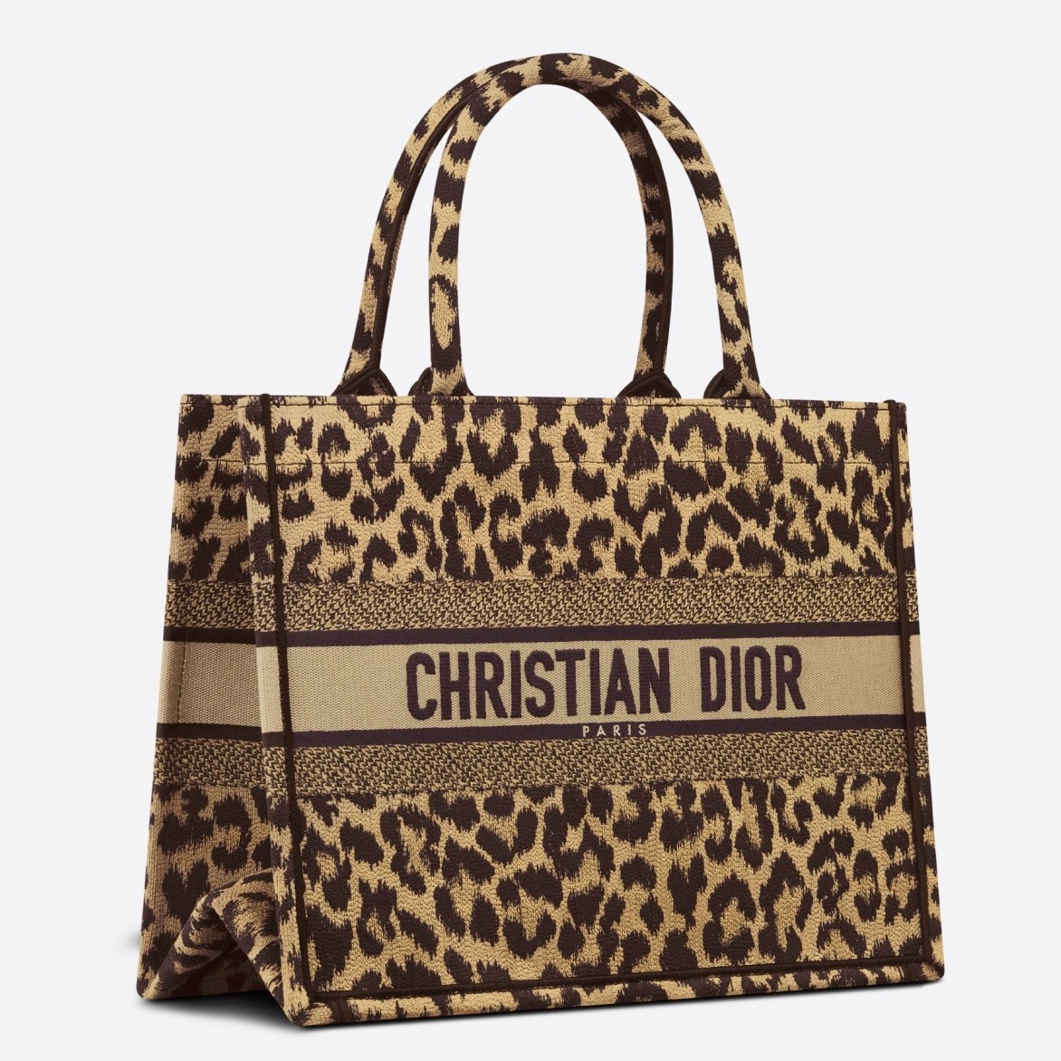 D*or medium book tote in beige multicolor mizza embroidery