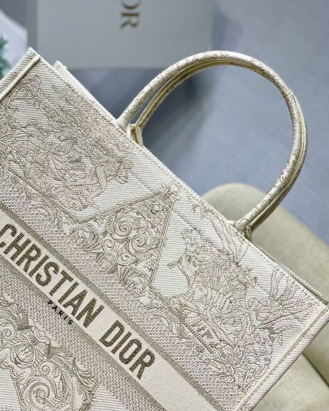 D*or book tote bag in D*or around the world stella embroidery
