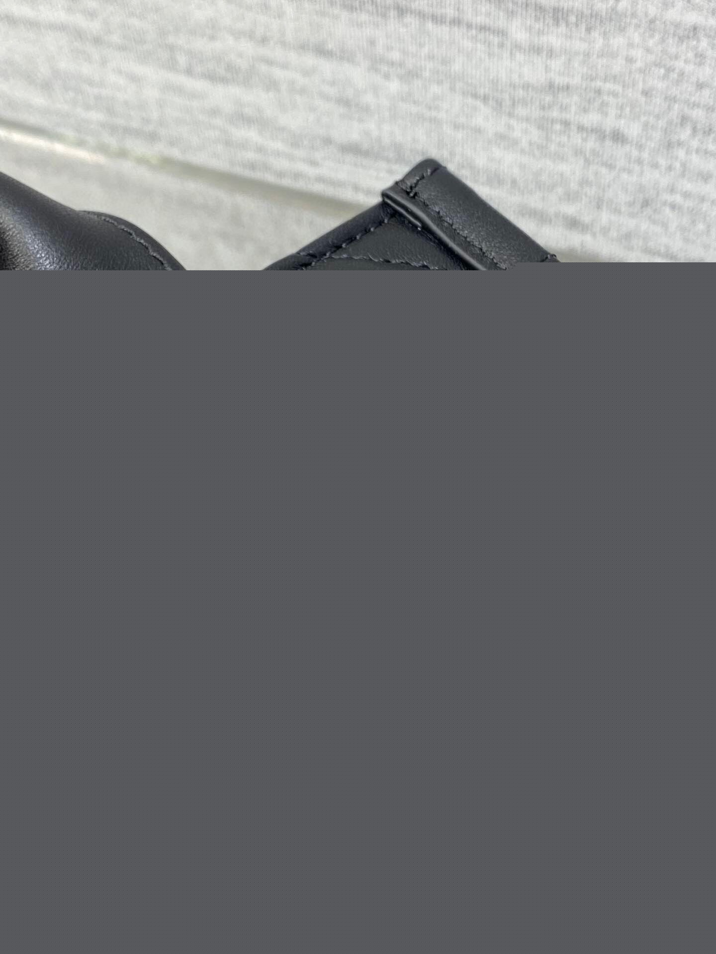 D*or mini book tote bag with strap in black macrocannage calfskin