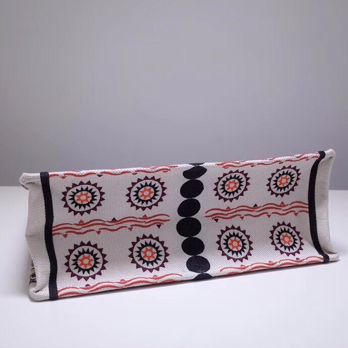 D*or book tote bag in multicolored geometric canvas