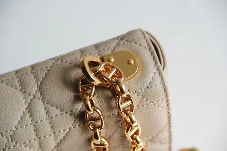 D*or small caro bag in beige cannage calfskin