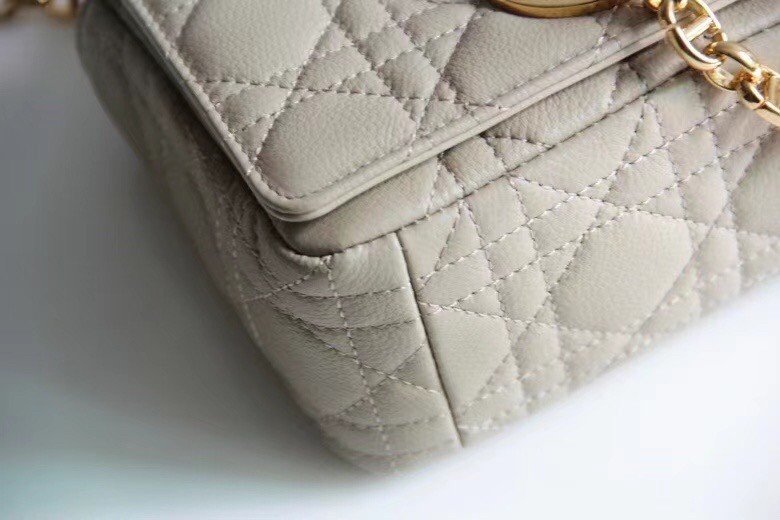 D*or small caro bag in beige cannage calfskin