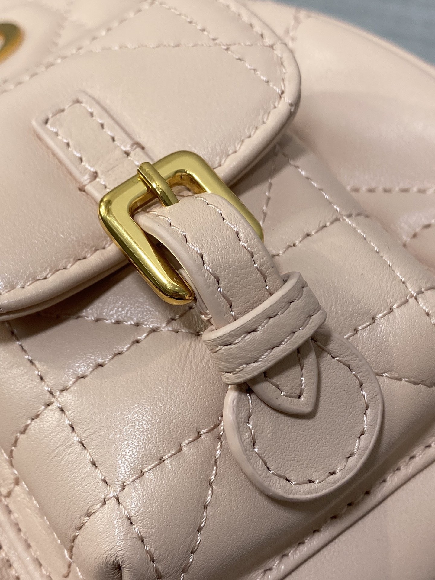 D*or caro small backpack in pink macrocannage lambskin