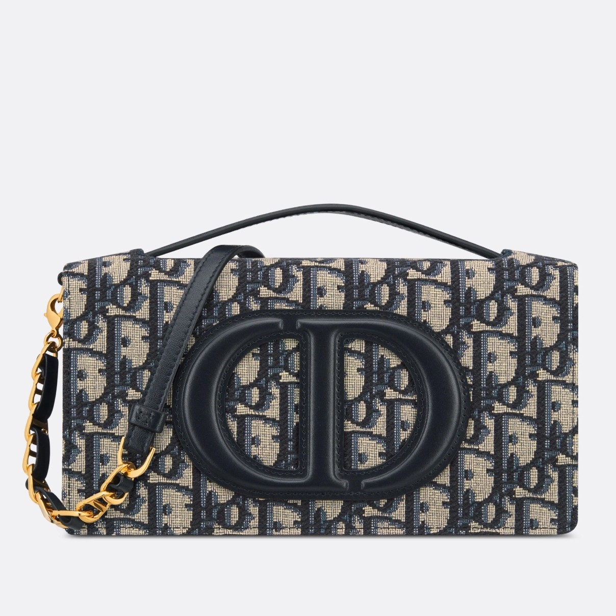 D*or cd signature mini bag in blue oblique jacquard