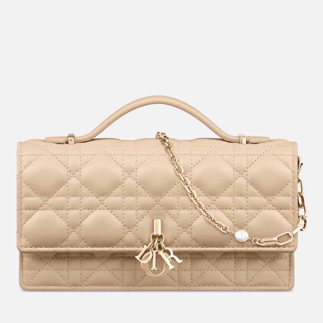 D*or miss D*or mini bag in beige cannage lambskin