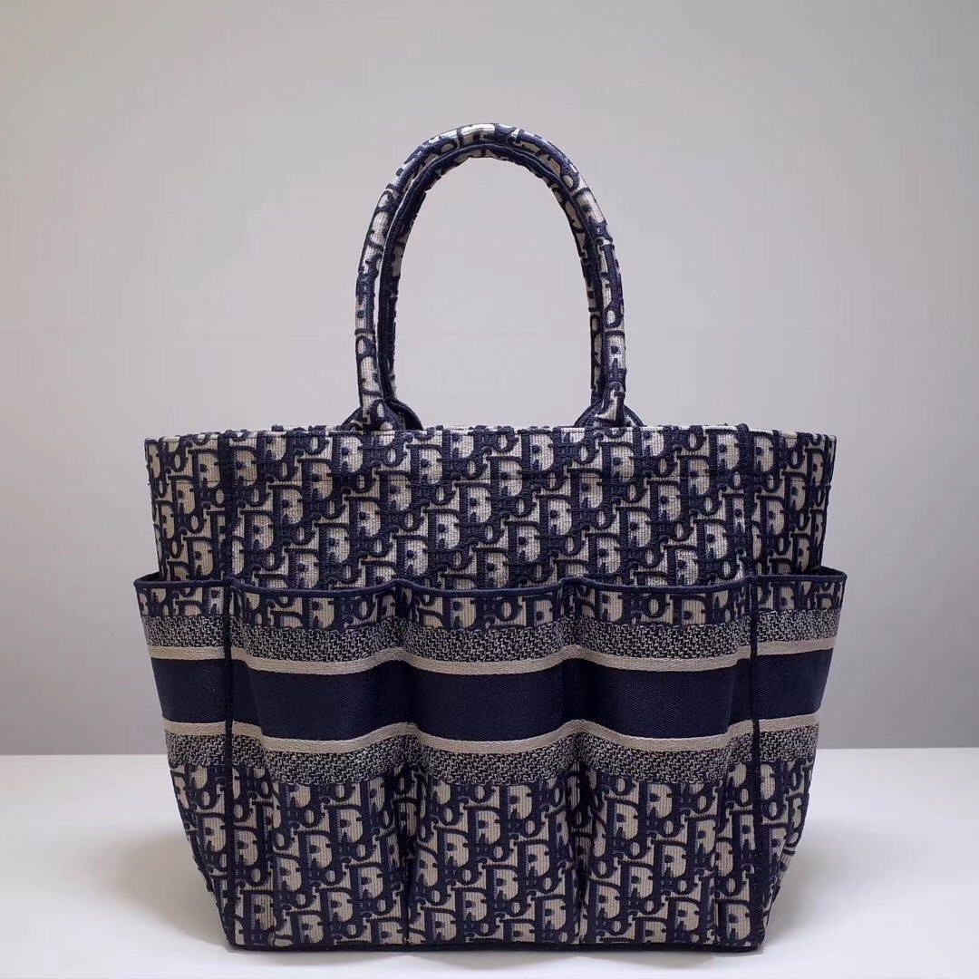 D*or catherine tote bag in blue D*or oblique canvas