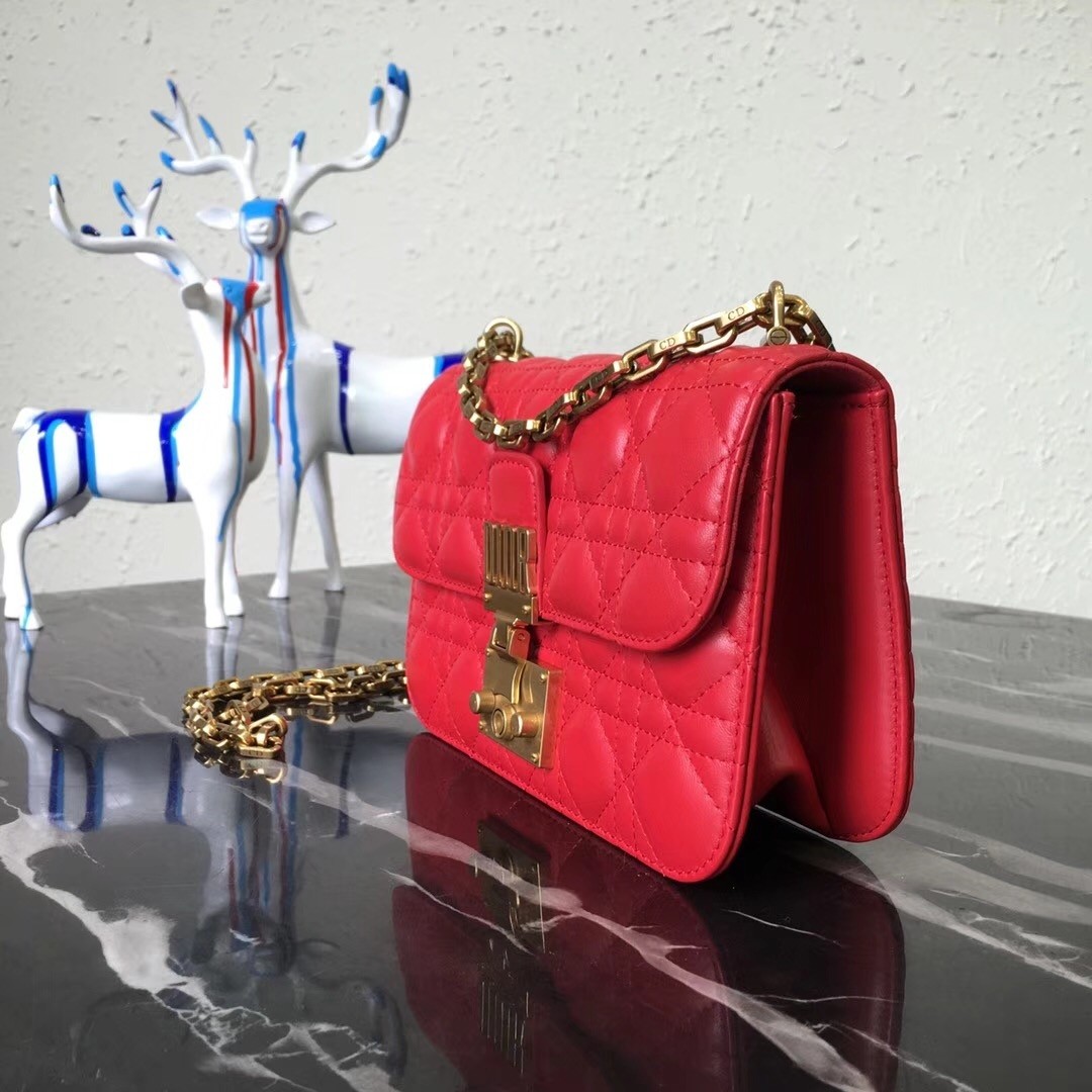 D*or small D*oraddict flap bag in cherry lambskin
