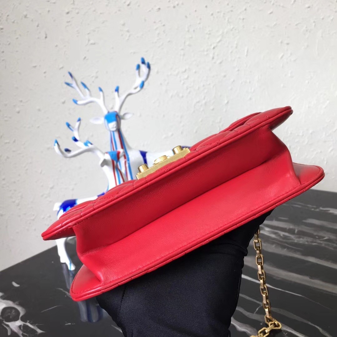 D*or small D*oraddict flap bag in cherry lambskin