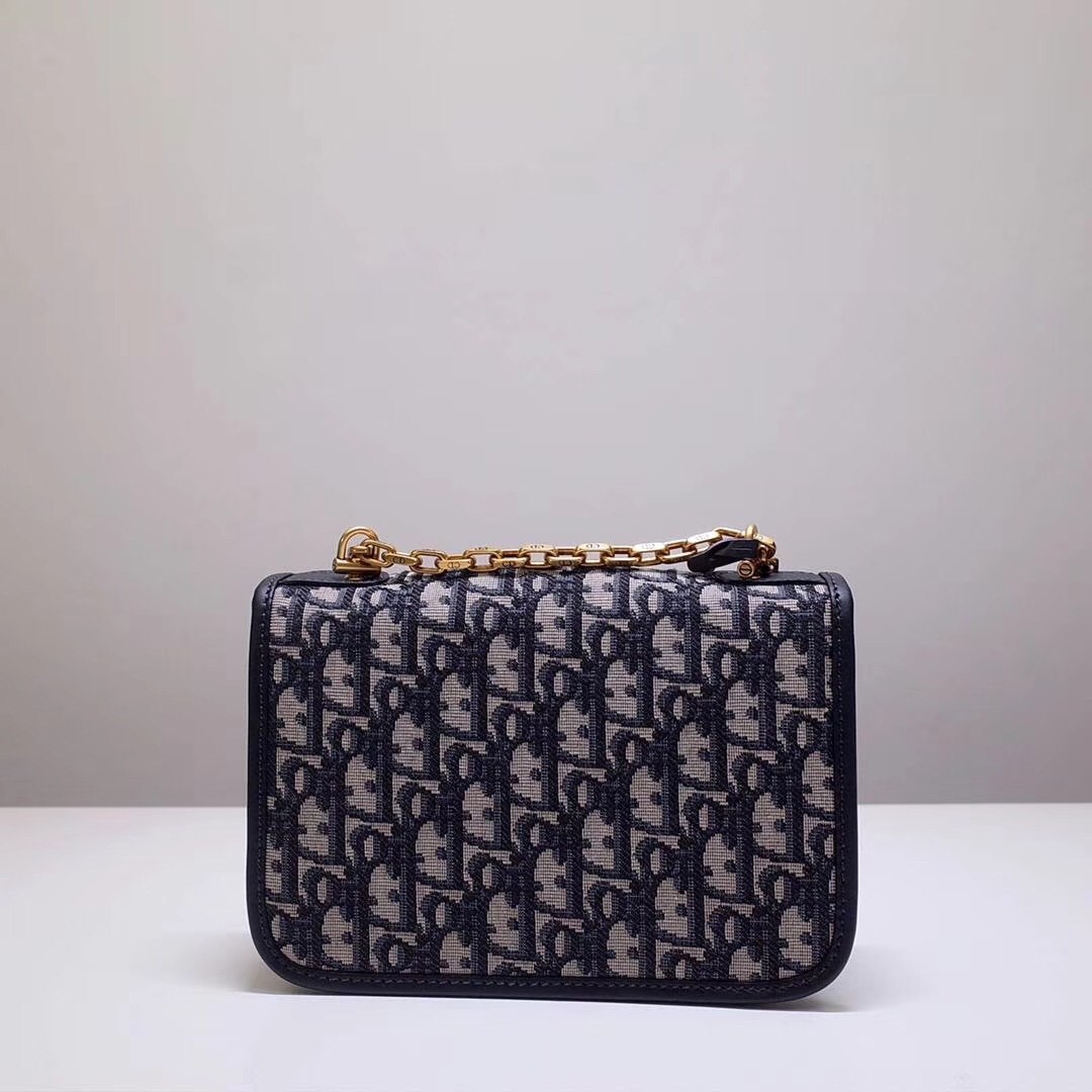 D*or small D*oraddict flap bag in blue oblique canvas