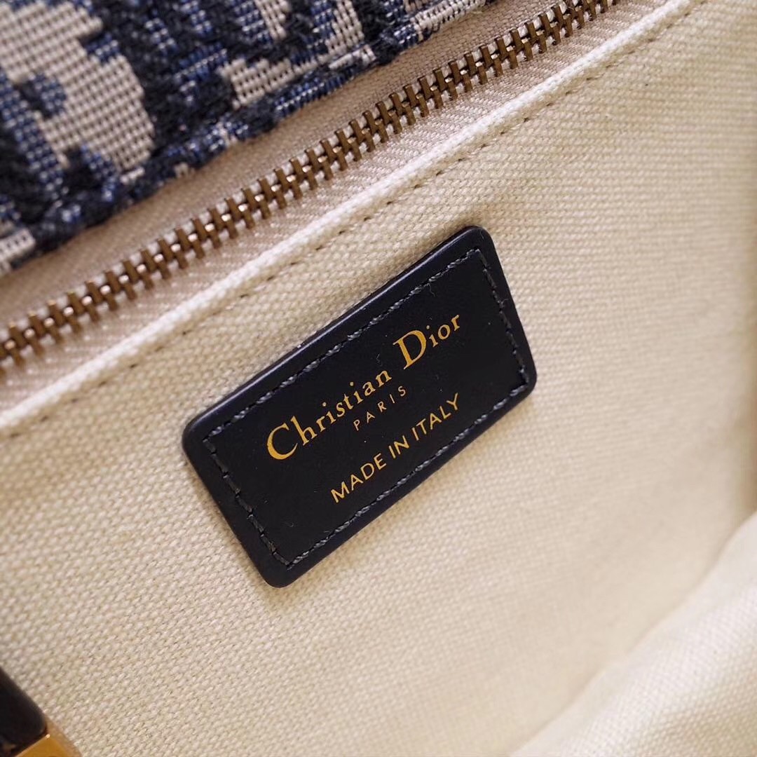 D*or small D*oraddict flap bag in blue oblique canvas